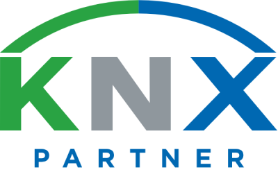 KNX-Partner Logo in Farbe grün, grau, blau